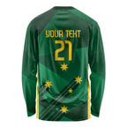 Australia Kangaroo Custom Long Sleeve Shirt Aussie National Color Sporty Pattern