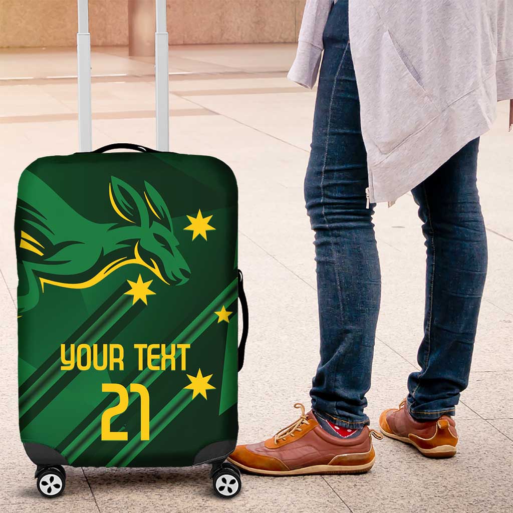 Australia Kangaroo Custom Luggage Cover Aussie National Color Sporty Pattern