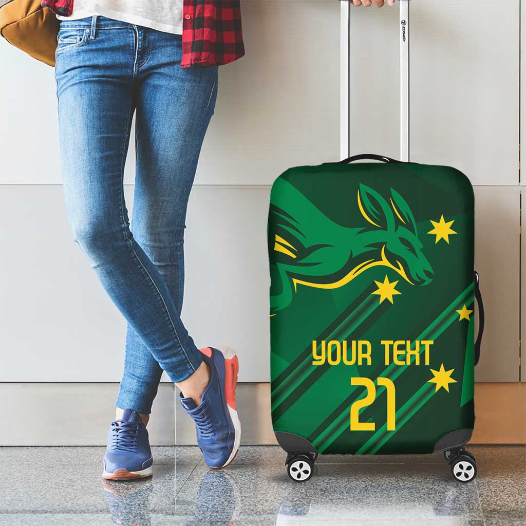 Australia Kangaroo Custom Luggage Cover Aussie National Color Sporty Pattern