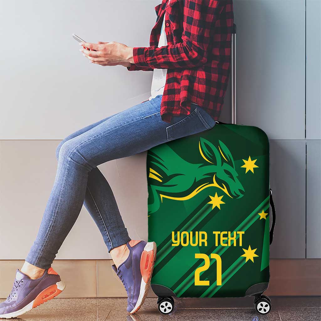 Australia Kangaroo Custom Luggage Cover Aussie National Color Sporty Pattern