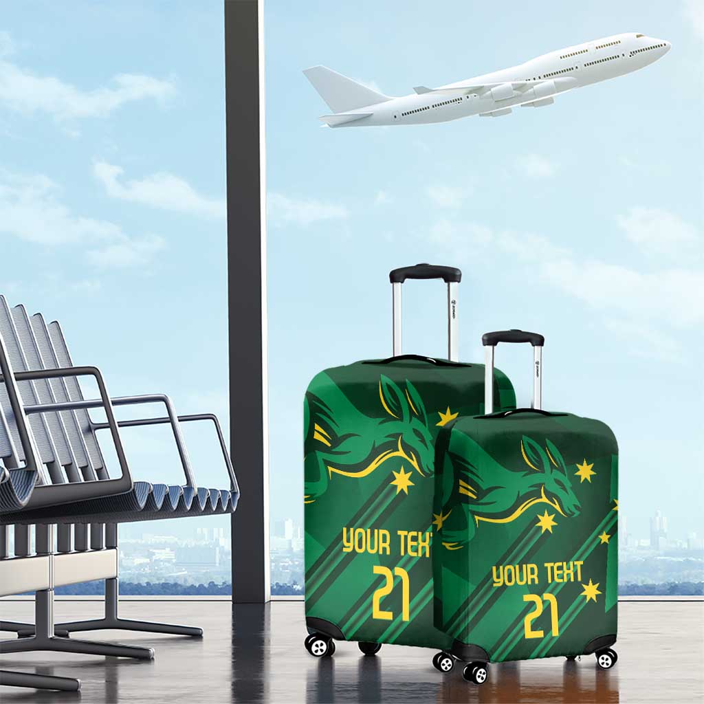 Australia Kangaroo Custom Luggage Cover Aussie National Color Sporty Pattern