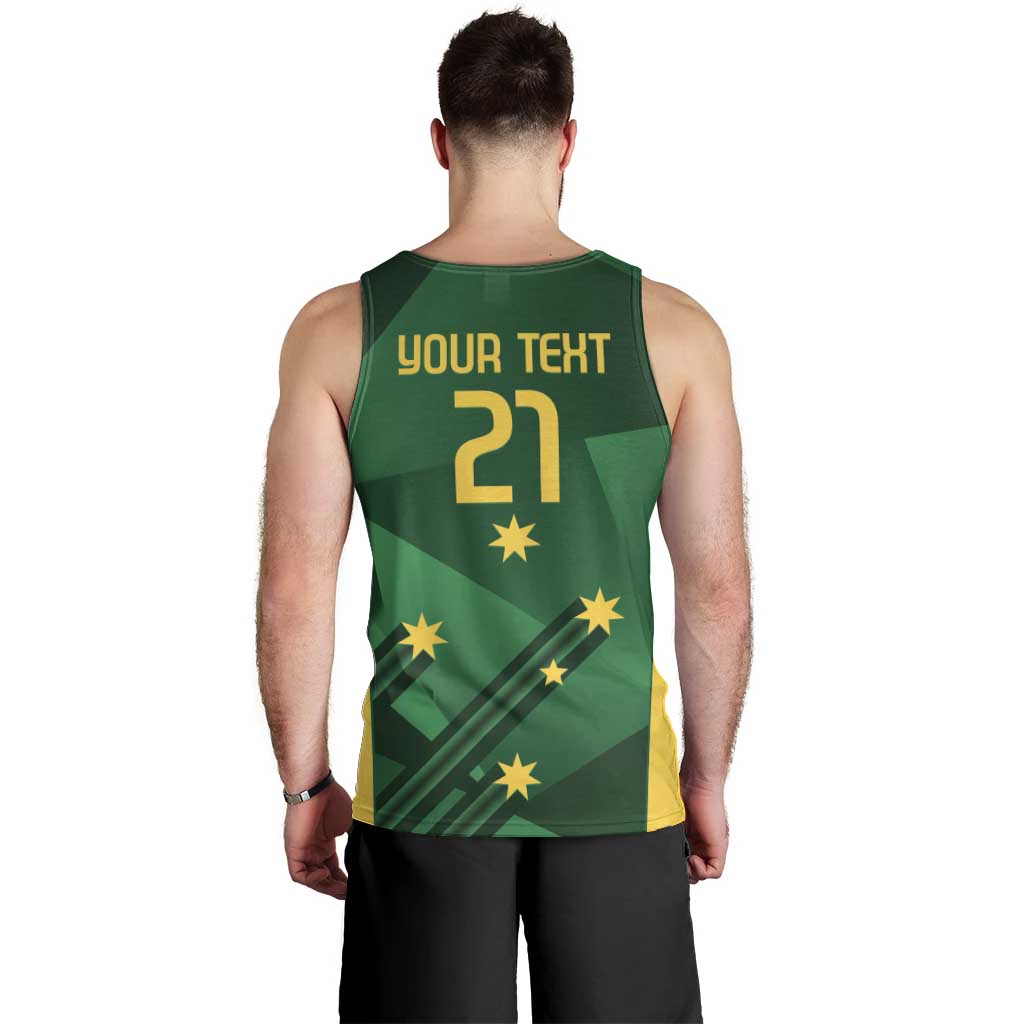 Australia Kangaroo Custom Men Tank Top Aussie National Color Sporty Pattern