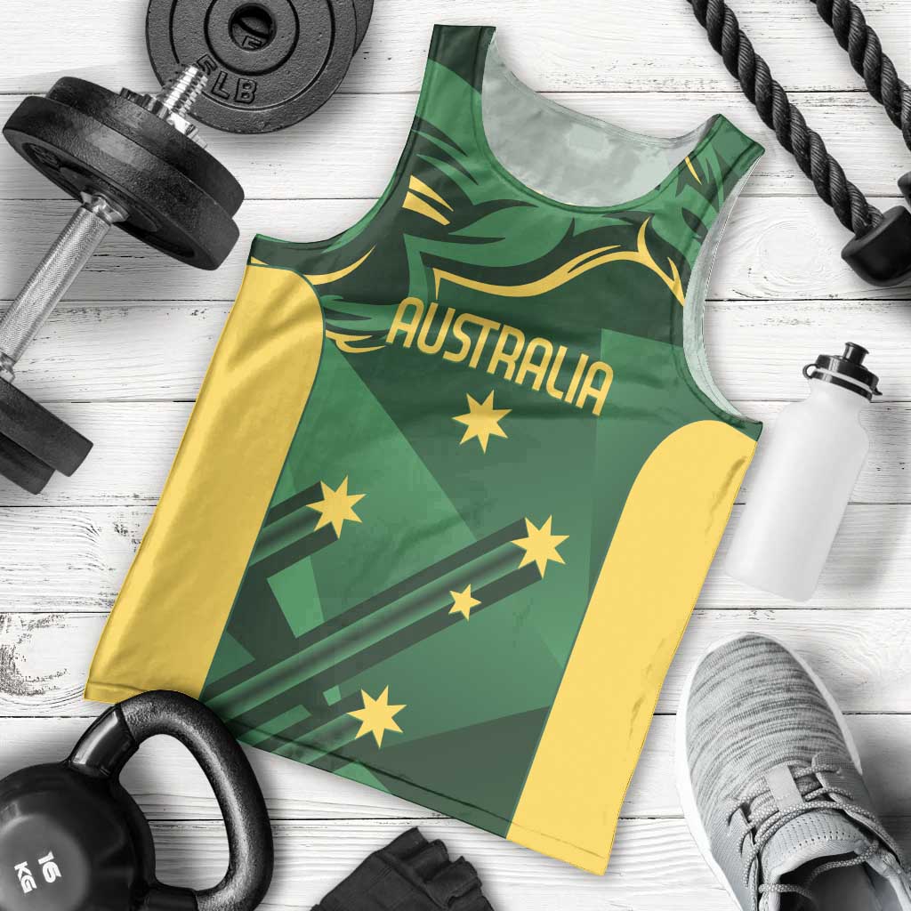 Australia Kangaroo Custom Men Tank Top Aussie National Color Sporty Pattern