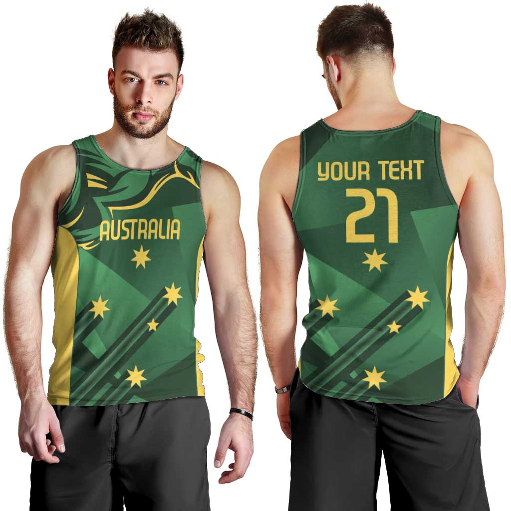 Australia Kangaroo Custom Men Tank Top Aussie National Color Sporty Pattern