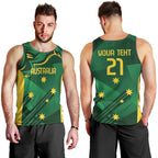 Australia Kangaroo Custom Men Tank Top Aussie National Color Sporty Pattern