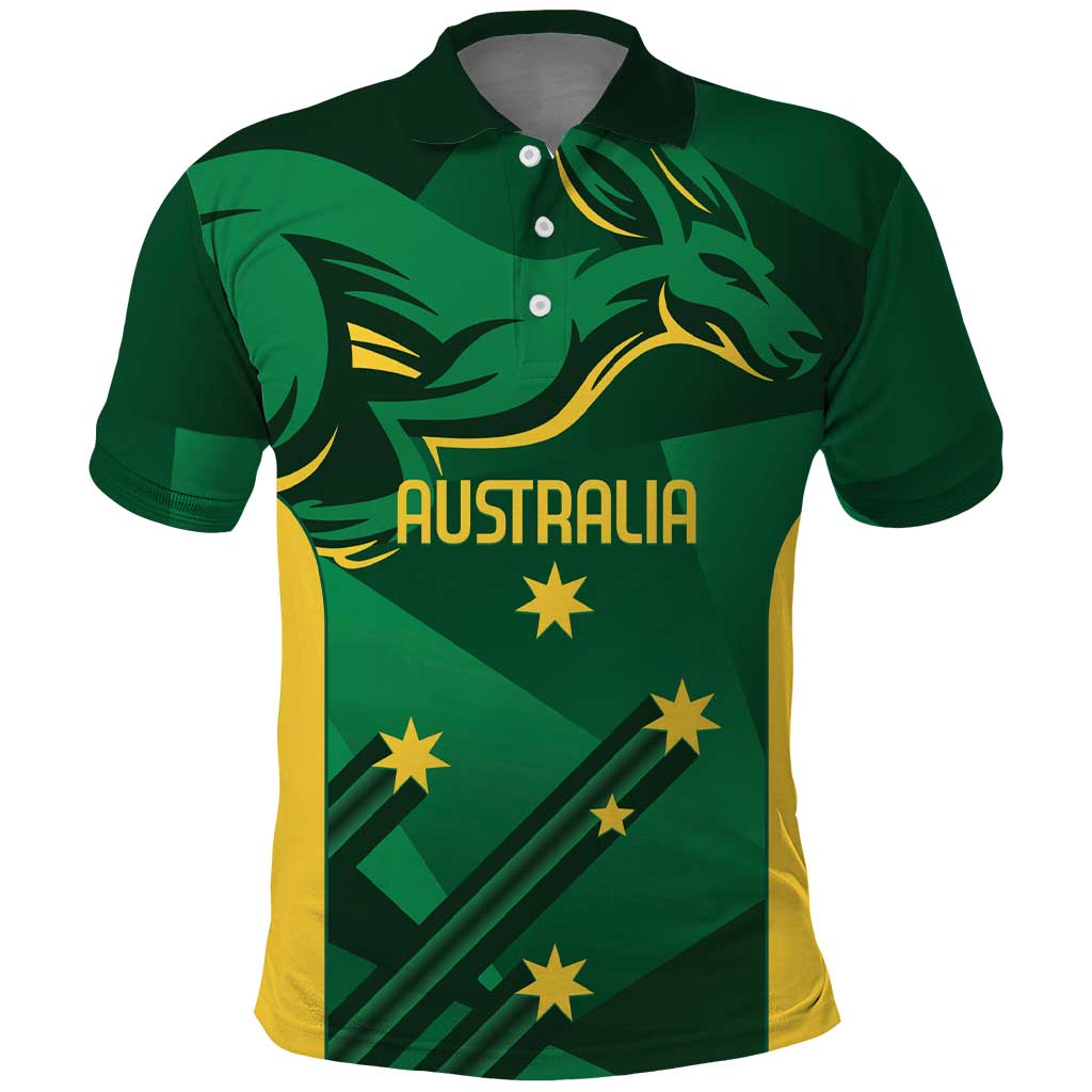 Australia Kangaroo Custom Polo Shirt Aussie National Color Sporty Pattern