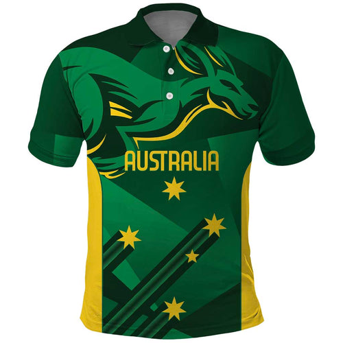 Australia Kangaroo Custom Polo Shirt Aussie National Color Sporty Pattern