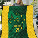 Australia Kangaroo Custom Quilt Aussie National Color Sporty Pattern