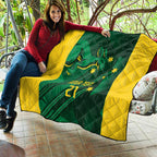 Australia Kangaroo Custom Quilt Aussie National Color Sporty Pattern