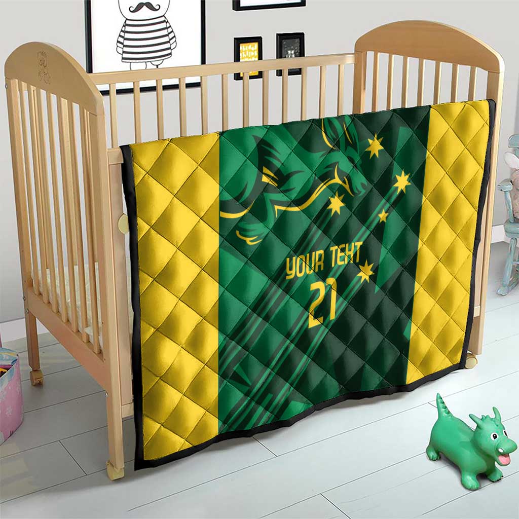 Australia Kangaroo Custom Quilt Aussie National Color Sporty Pattern