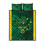 Australia Kangaroo Custom Quilt Bed Set Aussie National Color Sporty Pattern
