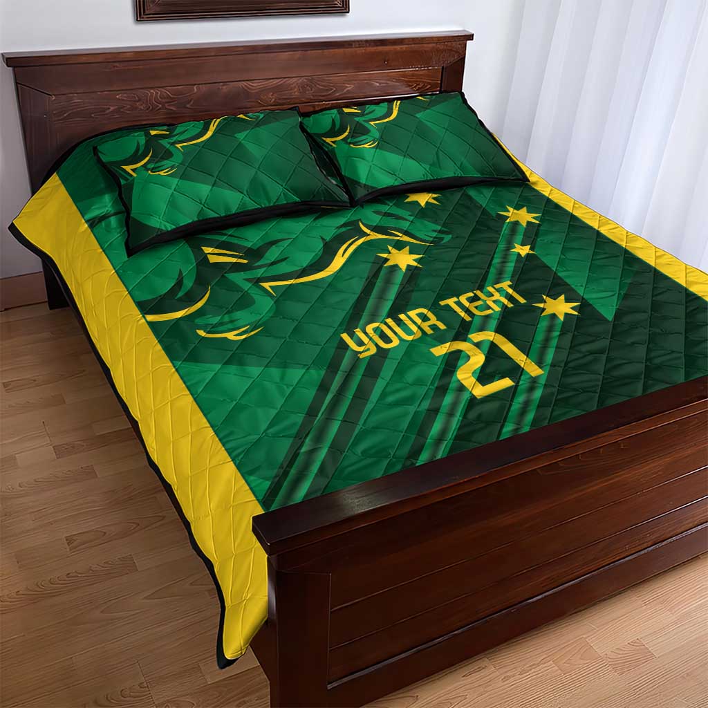 Australia Kangaroo Custom Quilt Bed Set Aussie National Color Sporty Pattern
