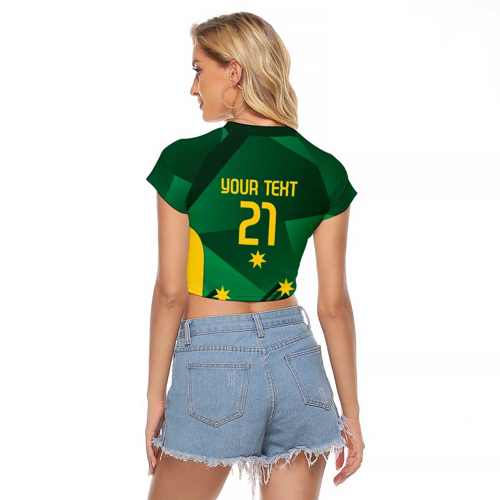 Australia Kangaroo Custom Raglan Cropped T Shirt Aussie National Color Sporty Pattern