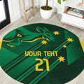 Australia Kangaroo Custom Round Carpet Aussie National Color Sporty Pattern