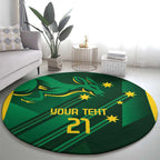 Australia Kangaroo Custom Round Carpet Aussie National Color Sporty Pattern