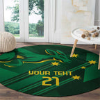 Australia Kangaroo Custom Round Carpet Aussie National Color Sporty Pattern