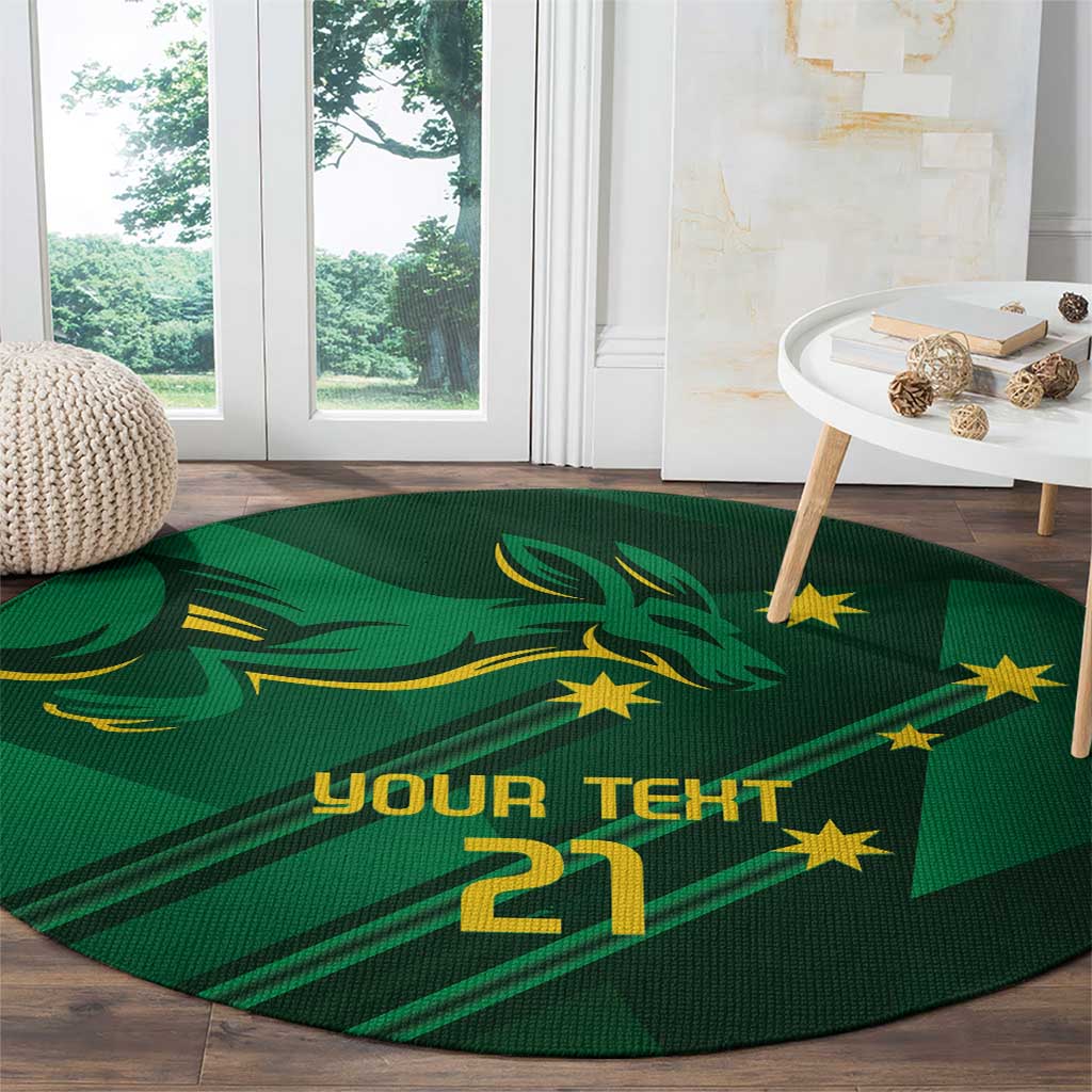Australia Kangaroo Custom Round Carpet Aussie National Color Sporty Pattern
