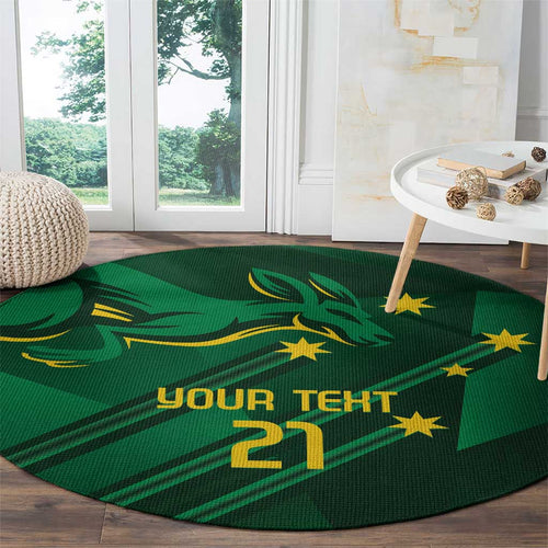 Australia Kangaroo Custom Round Carpet Aussie National Color Sporty Pattern