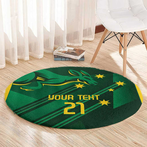 Australia Kangaroo Custom Round Carpet Aussie National Color Sporty Pattern