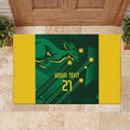 Australia Kangaroo Custom Rubber Doormat Aussie National Color Sporty Pattern