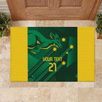 Australia Kangaroo Custom Rubber Doormat Aussie National Color Sporty Pattern