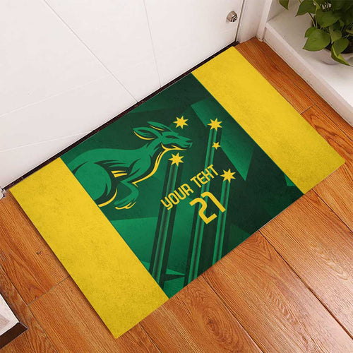 Australia Kangaroo Custom Rubber Doormat Aussie National Color Sporty Pattern