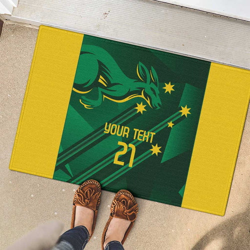 Australia Kangaroo Custom Rubber Doormat Aussie National Color Sporty Pattern