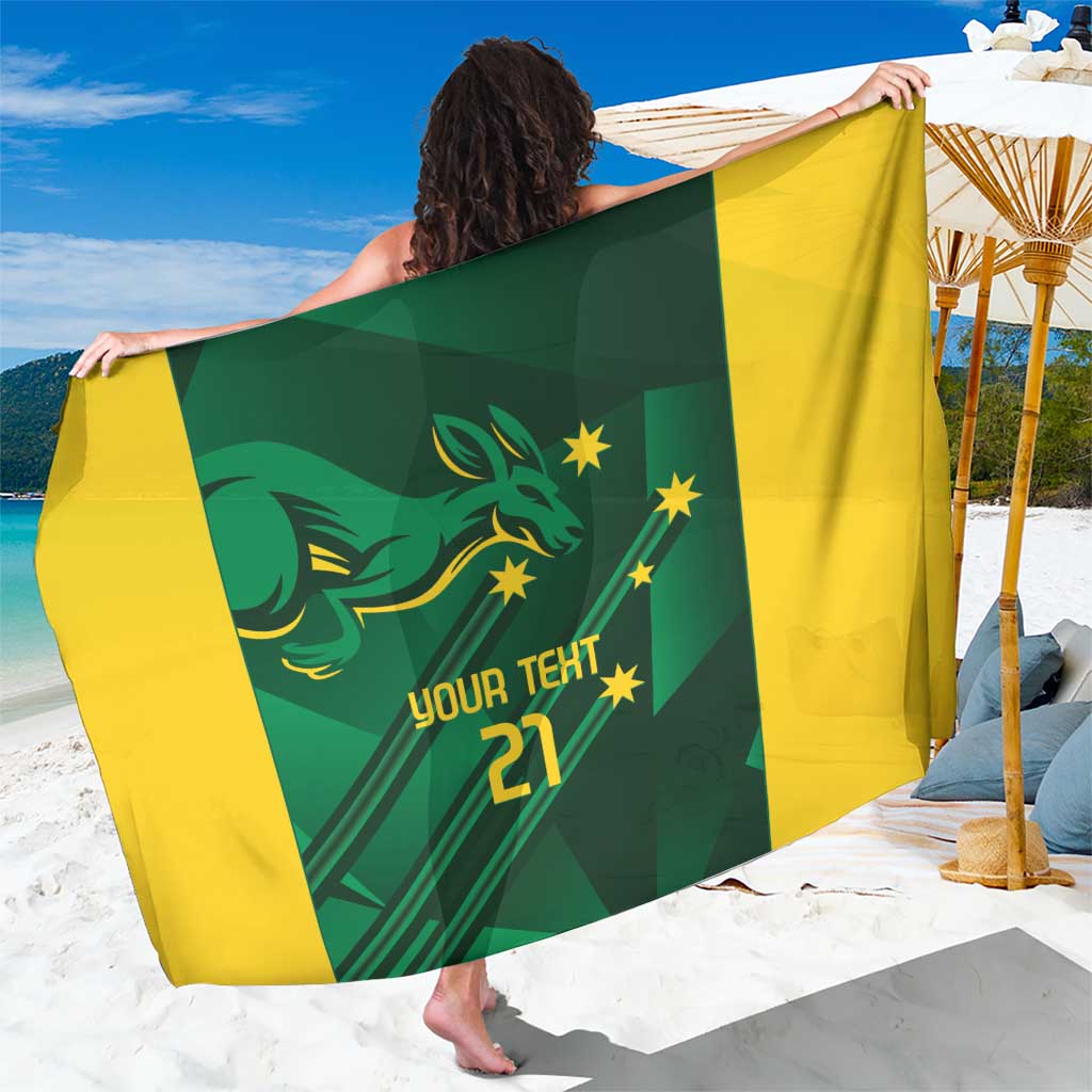 Australia Kangaroo Custom Sarong Aussie National Color Sporty Pattern