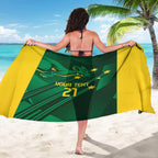 Australia Kangaroo Custom Sarong Aussie National Color Sporty Pattern