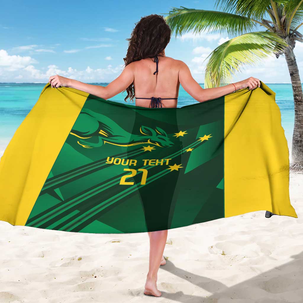 Australia Kangaroo Custom Sarong Aussie National Color Sporty Pattern