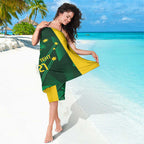 Australia Kangaroo Custom Sarong Aussie National Color Sporty Pattern