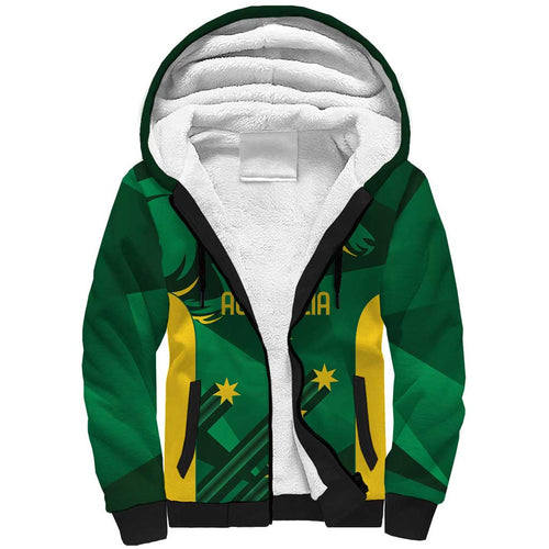 Australia Kangaroo Custom Sherpa Hoodie Aussie National Color Sporty Pattern