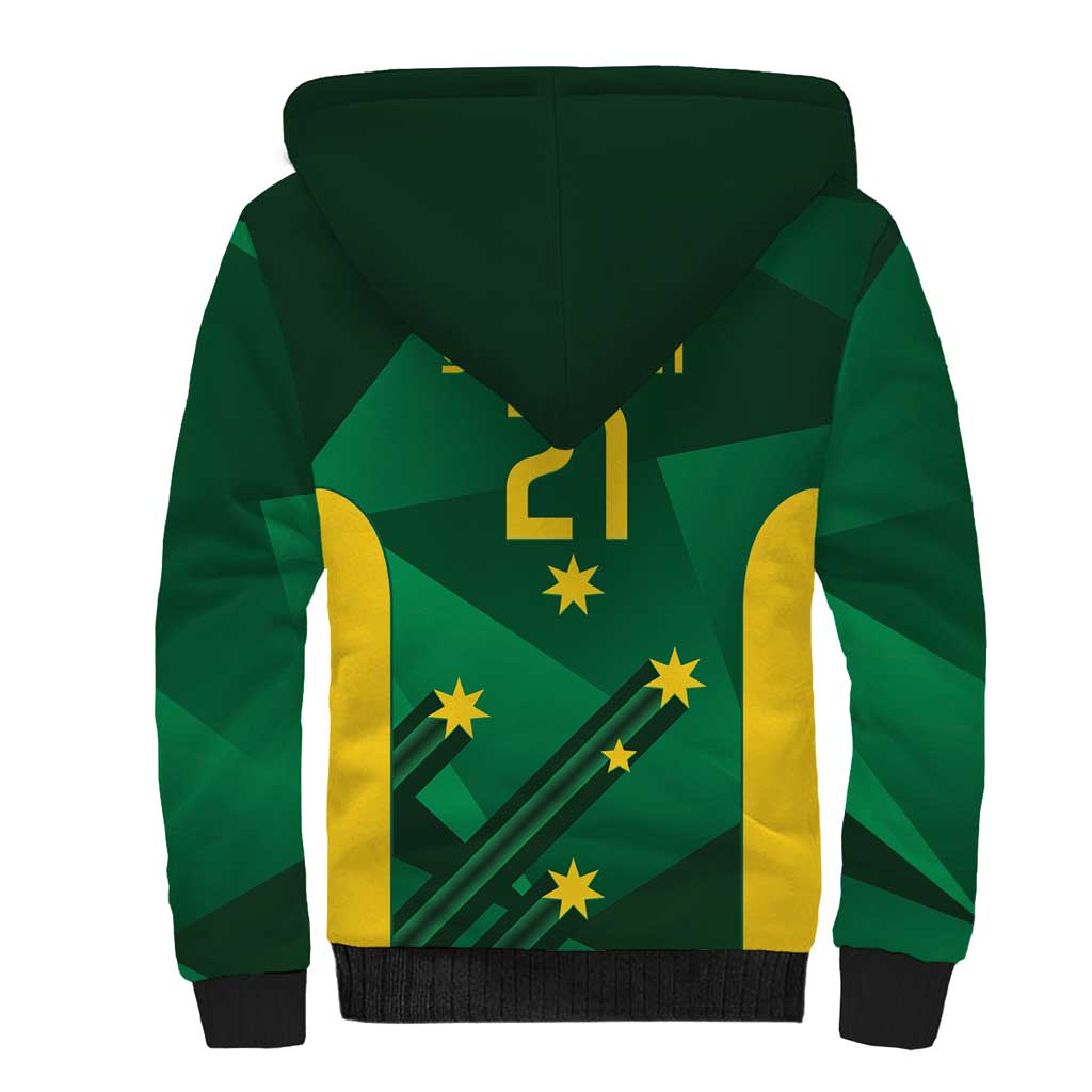 Australia Kangaroo Custom Sherpa Hoodie Aussie National Color Sporty Pattern