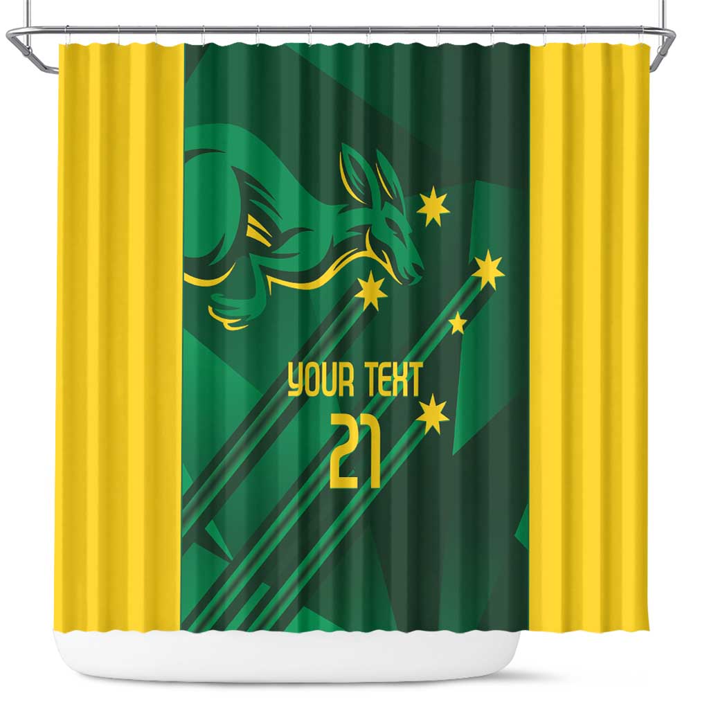 Australia Kangaroo Custom Shower Curtain Aussie National Color Sporty Pattern