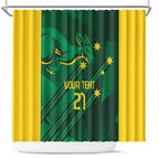 Australia Kangaroo Custom Shower Curtain Aussie National Color Sporty Pattern