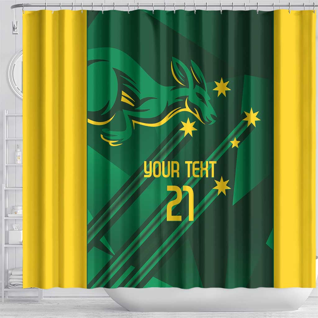 Australia Kangaroo Custom Shower Curtain Aussie National Color Sporty Pattern