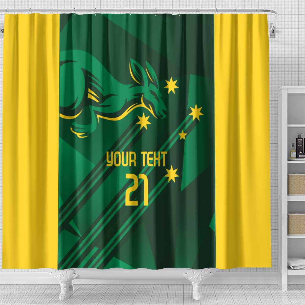 Australia Kangaroo Custom Shower Curtain Aussie National Color Sporty Pattern