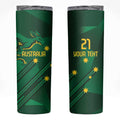 Australia Kangaroo Custom Skinny Tumbler Aussie National Color Sporty Pattern