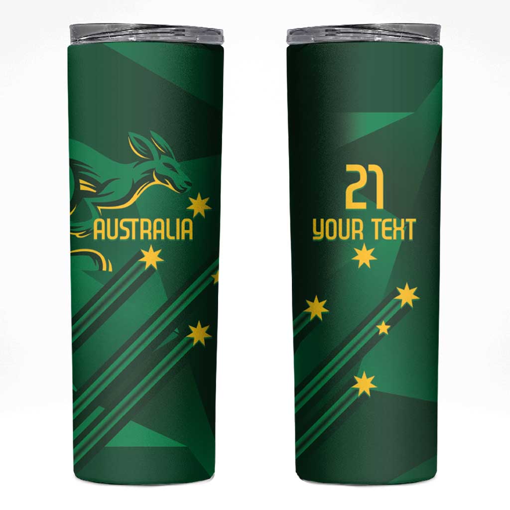 Australia Kangaroo Custom Skinny Tumbler Aussie National Color Sporty Pattern