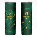 Australia Kangaroo Custom Skinny Tumbler Aussie National Color Sporty Pattern
