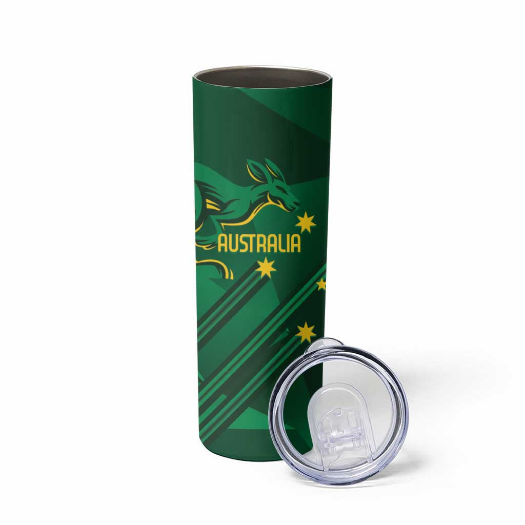 Australia Kangaroo Custom Skinny Tumbler Aussie National Color Sporty Pattern