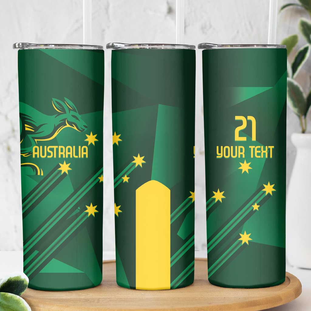 Australia Kangaroo Custom Skinny Tumbler Aussie National Color Sporty Pattern
