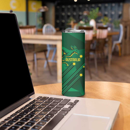 Australia Kangaroo Custom Skinny Tumbler Aussie National Color Sporty Pattern