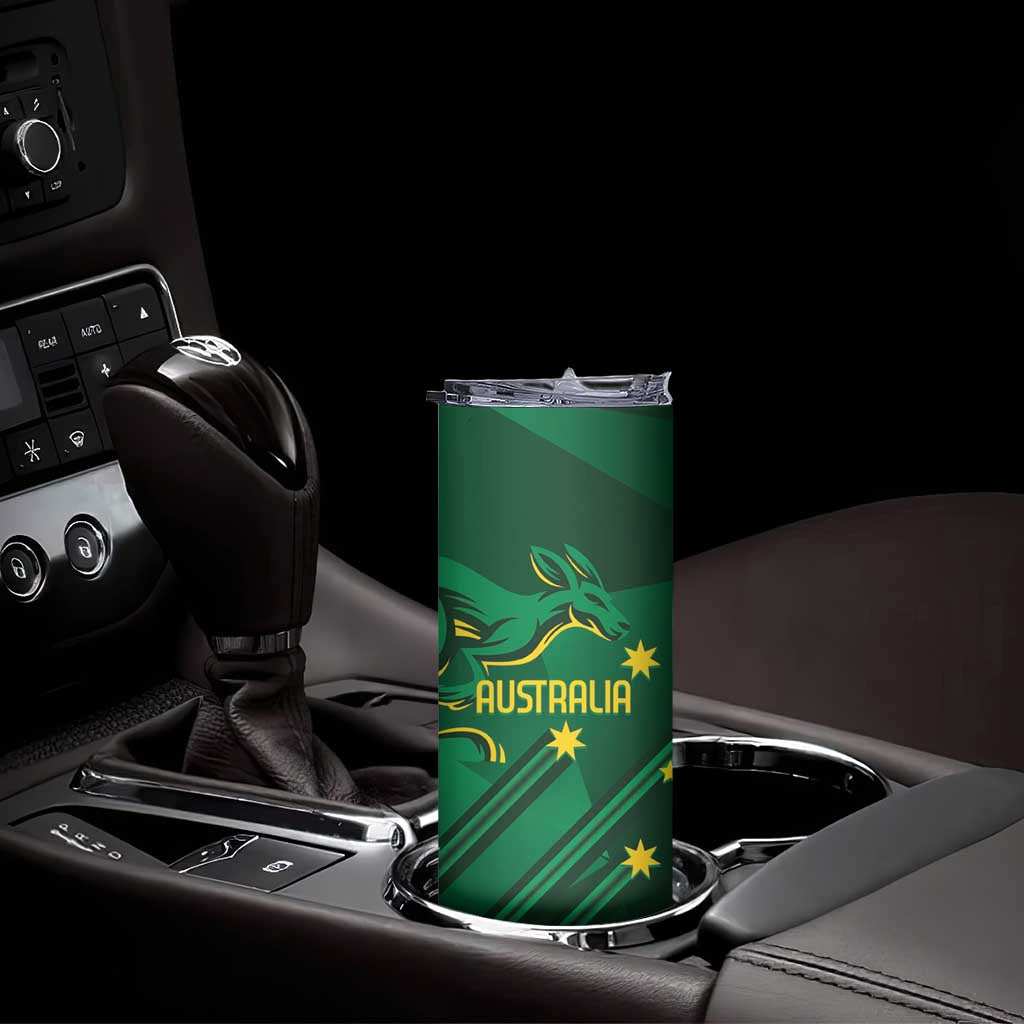 Australia Kangaroo Custom Skinny Tumbler Aussie National Color Sporty Pattern