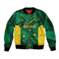 Australia Kangaroo Custom Sleeve Zip Bomber Jacket Aussie National Color Sporty Pattern
