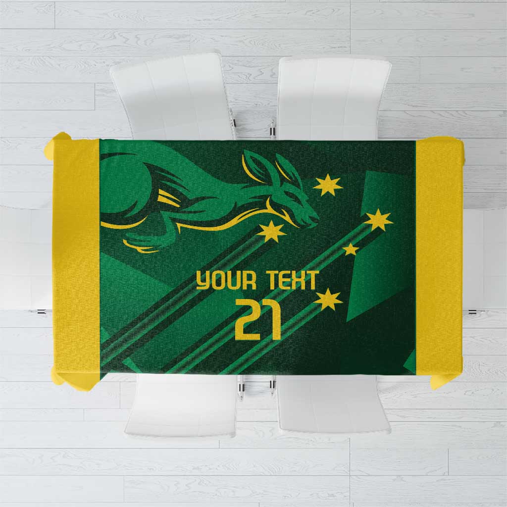 Australia Kangaroo Custom Tablecloth Aussie National Color Sporty Pattern