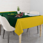 Australia Kangaroo Custom Tablecloth Aussie National Color Sporty Pattern