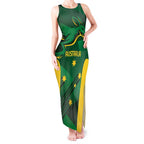 Australia Kangaroo Custom Tank Maxi Dress Aussie National Color Sporty Pattern