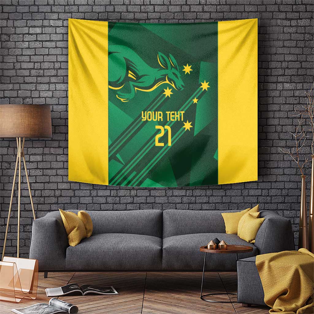 Australia Kangaroo Custom Tapestry Aussie National Color Sporty Pattern