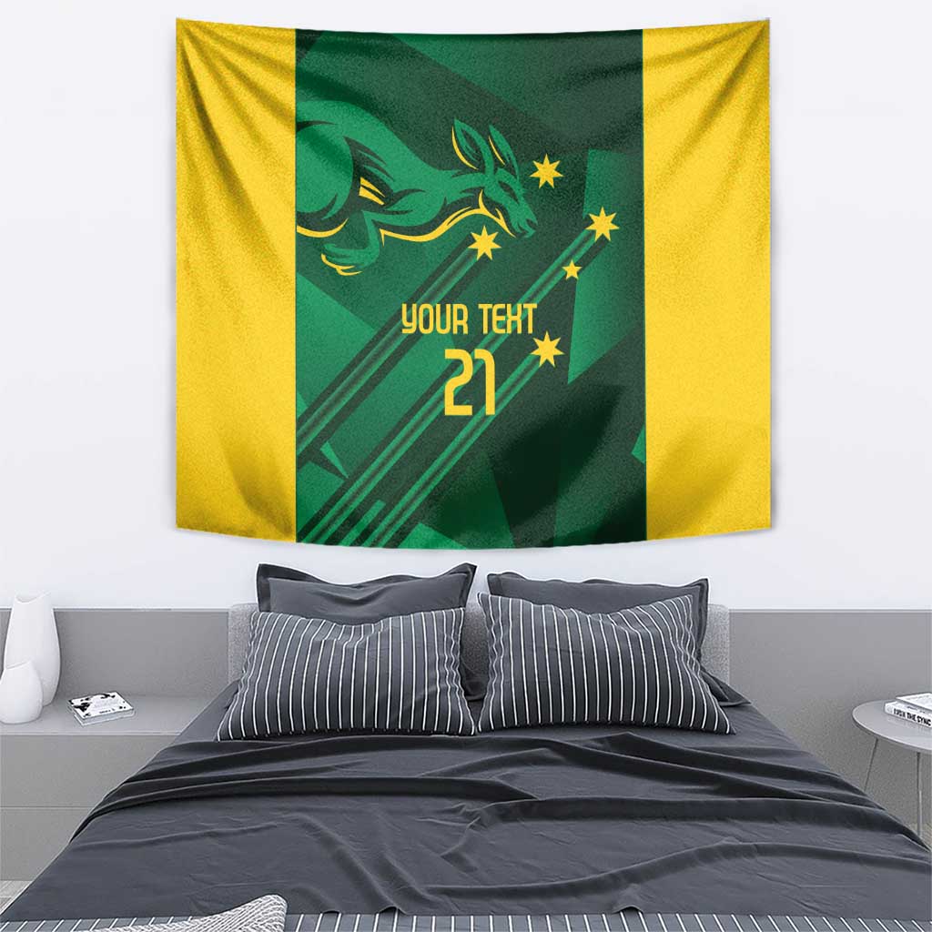 Australia Kangaroo Custom Tapestry Aussie National Color Sporty Pattern